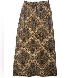 Susan Lawrence Vintage Maxi Skirt XL Brown‎ Paisley Print Made in USA